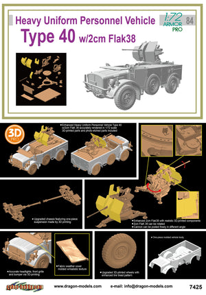 1/72 Heavy Uniform Personnel Vehicle Type 40 w/2cm Flak38 (cyber-hobby.com Exclusive)
