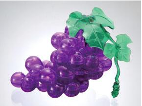 Crystal Puzzle 3D Jigsaw Puzzle - Grapes (Purple, 46 pieces)