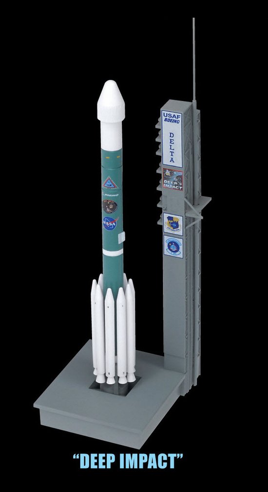 1/400 Delta II Rockets w/Launch Pads Set - Contains 3 Rockets – Cyber Hobby