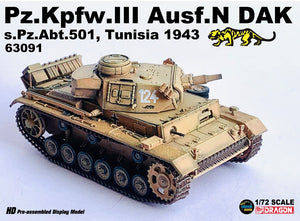 63091 - 1/72 Pz.Kpfw.III Ausf.N DAK s.Pz.Abt.501 Tunisia 1942/43 (w/"Tiger" Insignia)
