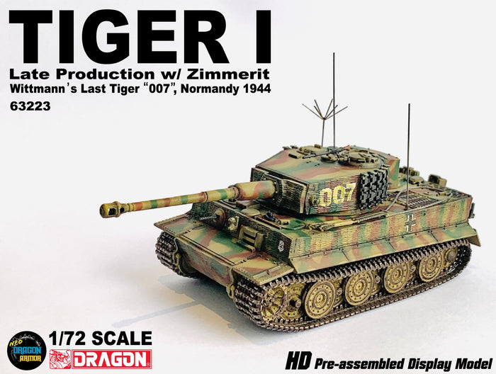 63223 - 1/72 Tiger I Late Production w/Zimmerit  Wittmann's Last Tiger "007", Normandy 1944