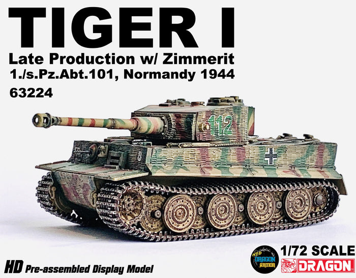 63224 - 1/72 Tiger I Late Production w/Zimmerit  1./s.Pz.Abt. 101, Normandy 1944