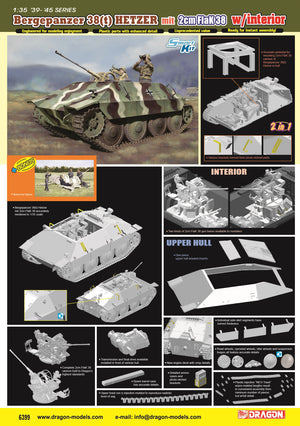 1/35 Bergepanzer 38(t) Hetzer mit 2cm FlaK 38  (with Interior)