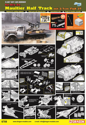 1/35 Sd.Kfz.3a Maultier Half Track mit 3.7cm FlaK 37 [Bonus Version]