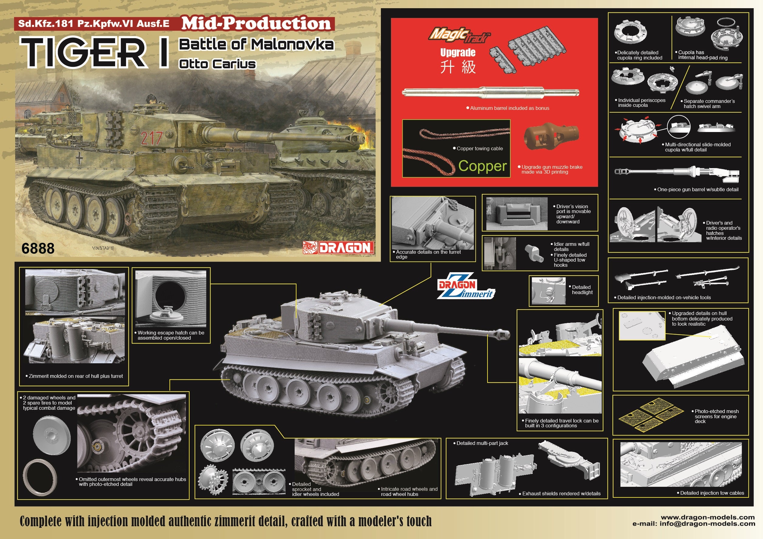 1/35 Tiger I Mid-Production w/Zimmerit Battle of Malonovka Otto