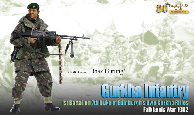 1/6 GPMG Gunner "Dhak Gurung", Gurkha Infantry, 1st Battalion, 7th Duke of Edinburgh's Own Gurkha Rifles, Falklands War 1982