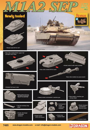 1/72 M1A2 SEP (Up-graded with 3D-printed weapon station)
