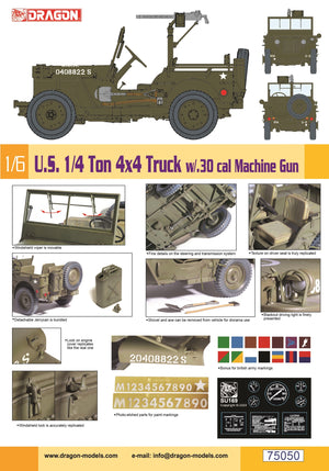1/6 1/4-Ton 4x4 Truck w/.30 cal MG (Bonus British Vehicle Marking included)