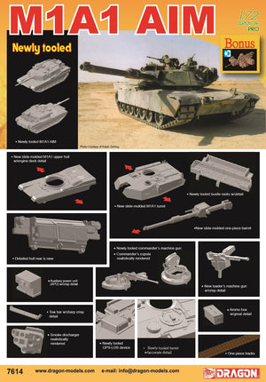 1/72 M1A1 Abrams AIM (Up-graded with 3D-printed weapon station)