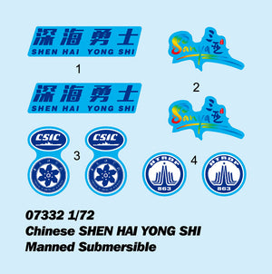 1/72 4500-meter Manned Submersible SHEN HAI YONG SHI