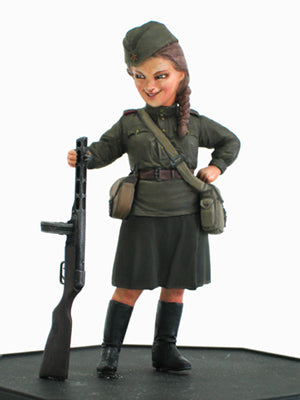 1/12? - WWII U.S.S.R. Army Infantry Woman And Shpagin PPSh1941 Sub Machingun (FT04)