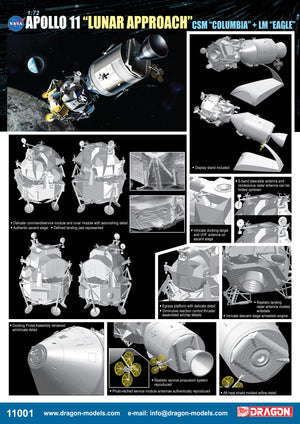 1/72 Apollo 11 "Lunar Approach" CSM "Columbia" + LM "Eagle"