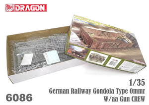 1/35 GERMAN RAILWAY GONDOLA Typ Ommr w/AA GUN CREW