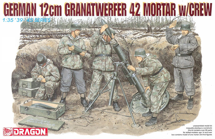 1/35 German 12cm Granatwerer 42 Mortar w/Crew