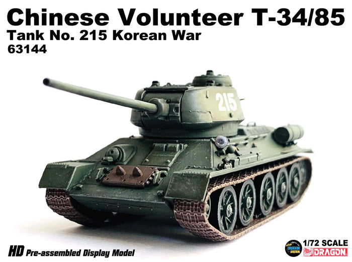 63144 - 1/72 Chinese Volunteer T-34/85 Tank no. 215 Korean War
