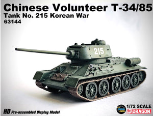 63144 - 1/72 Chinese Volunteer T-34/85 Tank no. 215 Korean War