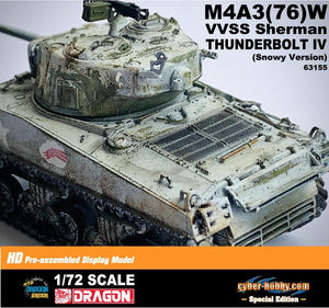 63155 - 1/72 M4A3(76)W VVSS Sherman THUNDERBOLT IV (Snowy Version) [cyber-hobby.com Special Edition]