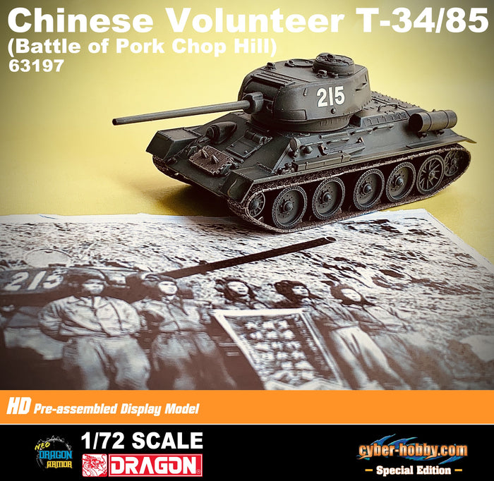 63197 - 1/72 Chinese Volunteer T-34/85 (Battle of Pork Chop Hill) [cyber-hobby.com Special Edition]