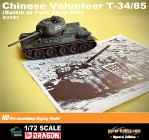63197 - 1/72 Chinese Volunteer T-34/85 (Battle of Pork Chop Hill) [cyber-hobby.com Special Edition]