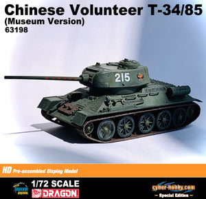 63198 - 1/72 Chinese Volunteer T-34/85 (Museum Version) [cyber-hobby.com Special Edition]