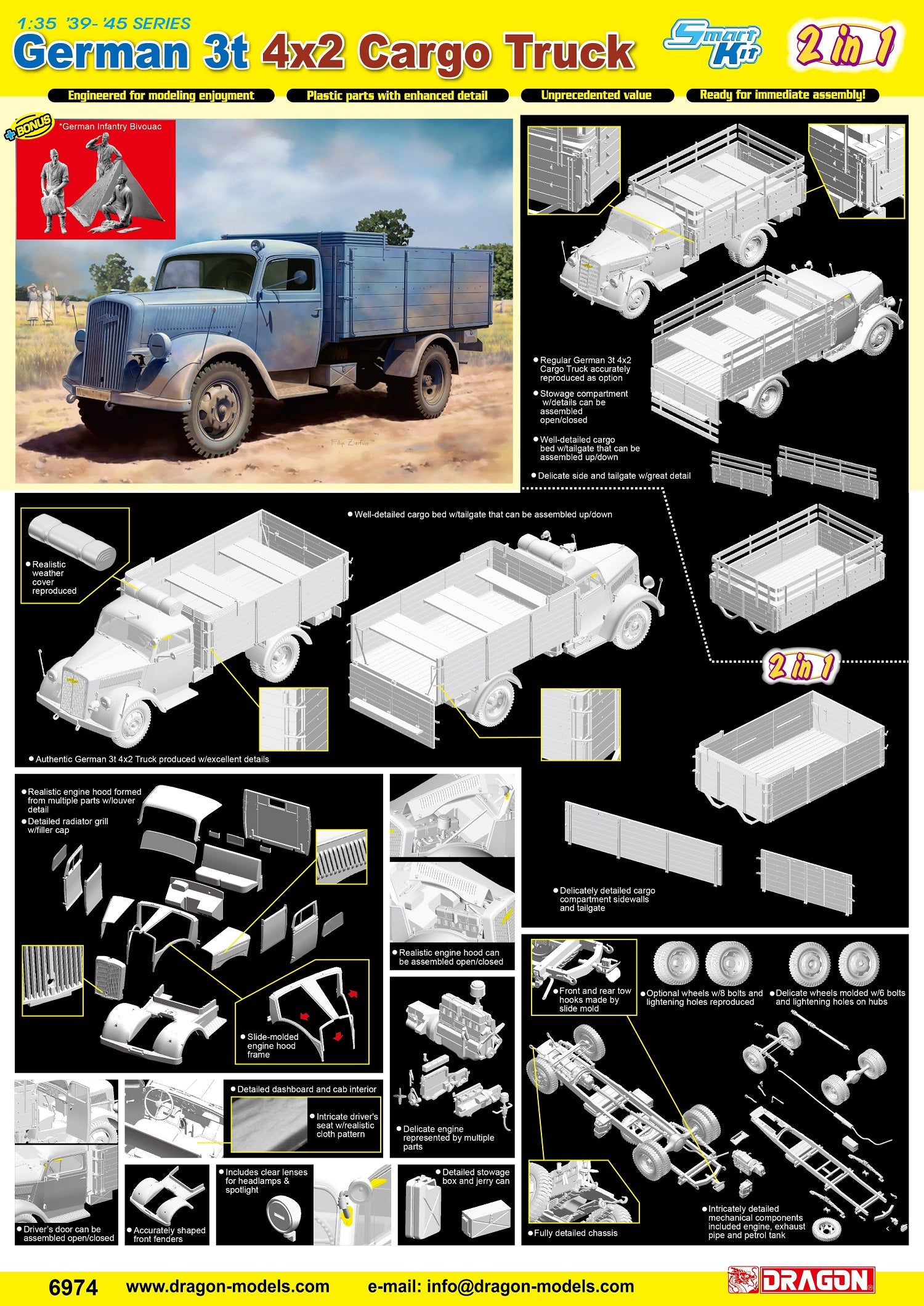 1/35 German 3t 4x2 Cargo Truck (2 in 1) – Cyber Hobby