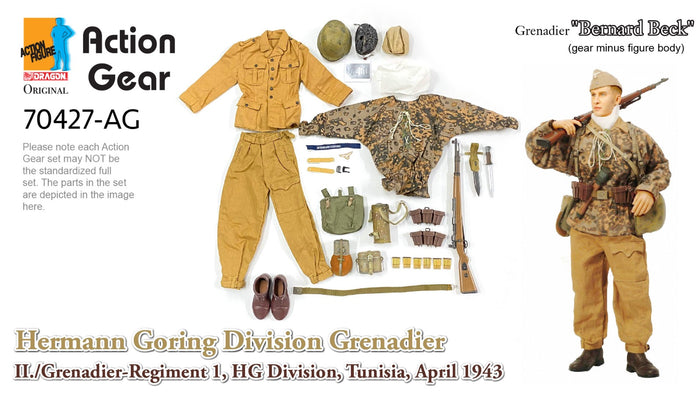 1/6 Dragon Original Action Gear for Grenadier "Bernard Beck", Hermann Goring Division Grenadier, II./Grenadier-Regiment 1, HG Division, Tunisia, April 1943