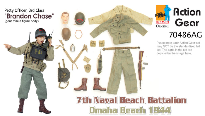 1/6 Dragon Original Action Gear for "Brandon Chase", U.S. Navy Signalman, 7th Naval Beach Battalion, Omaha Beach 1944 (Petty Officer, 3rd Class)