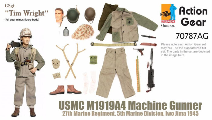1/6 Dragon Original Action Gear for GSgt. "Tim Wright", USMC M1919A4 Machine Gunner, 27th Marine Regiment, 5th Marine Division, Iwo Jima 1945