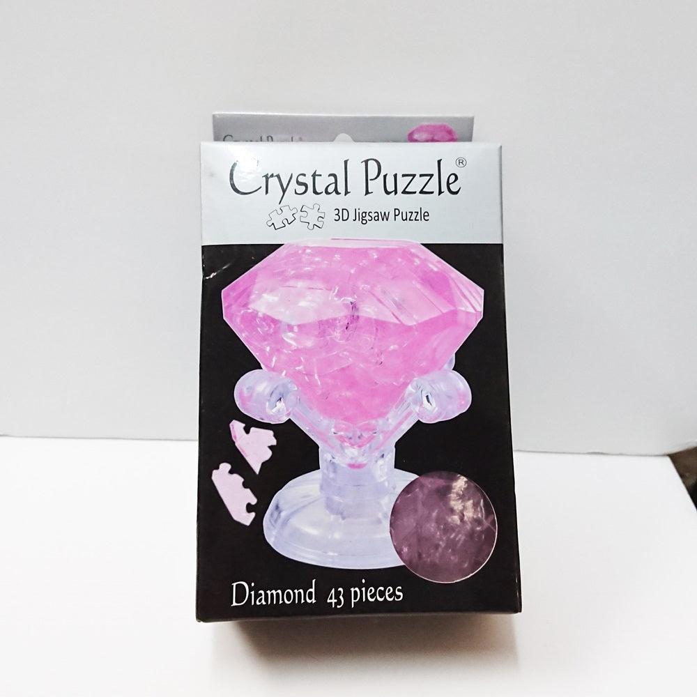 Crystal Puzzle 3D Jigsaw Puzzle - Diamond (Pink, 43 pieces) – Cyber Hobby