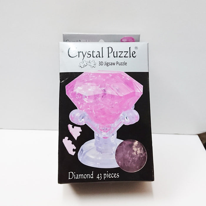 Crystal Puzzle 3D Jigsaw Puzzle - Diamond (Pink, 43 pieces)