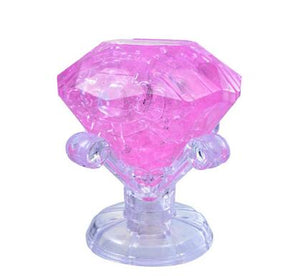 Crystal Puzzle 3D Jigsaw Puzzle - Diamond (Pink, 43 pieces)