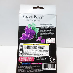 Crystal Puzzle 3D Jigsaw Puzzle - Grapes (Purple, 46 pieces)