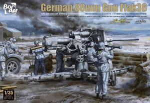 1/35 German 88mm Gun Flak36 w/6 anti-aircraft artillery crew members