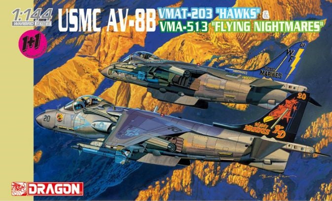 1/144 USMC AV-8B VMAT-203 "Hawks" & VMA-513 "Flying Nightmares" (Twin Pack)