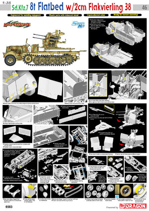 Cyber Hobby Exclusive DR06583 - 1/35 Sd. Kfz.7 8t Flatbed w/2cm Flakvierling 38
