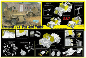 1/35 Armored 1/4-Ton 4x4 Truck w/.50-cal Machine Gun (3 in 1)
