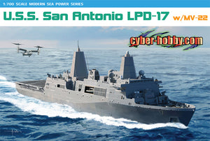 1/700 U.S.S. San Antonio LPD-17 w/MV-22