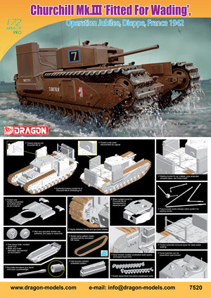 1/72 Churchill Mk.III “Fitted For Wading” Operation Jubilee, Dieppe France 1942