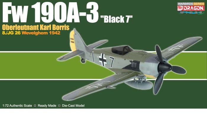 1/72 Fw190A-3 "Black 7", Oberleutnant Karl Borris, 8./JG 26 Wevelghem 1942