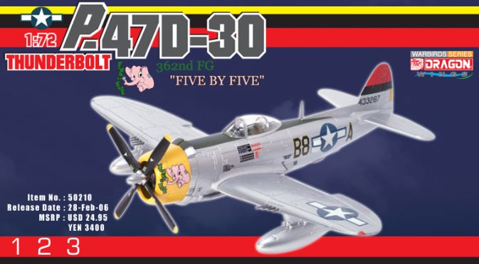 1/72 P-47D-30 Thunderbolt B8-A "Five by Five" "Col. Joseph L. Laughlin", 362nd FG