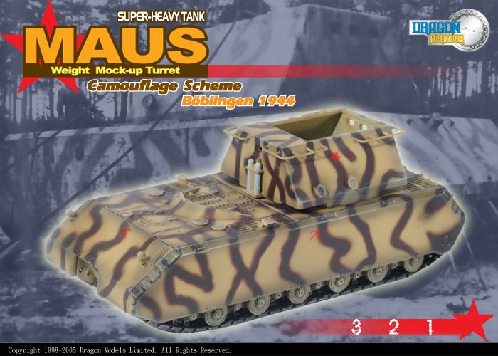 1/72 Maus Weight Mock-Up Turret, Camouflage Scheme, Boblingen 1944