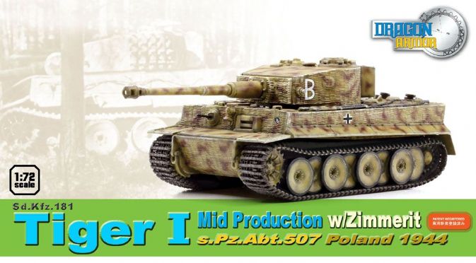 1/72 Sd.Kfz.181 Tiger I Mid Production w/Zimmerit, s.Pz.Abt.507, Poland 1944