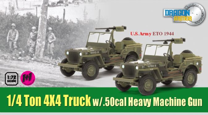 1/72 1/4-Ton 4x4 Truck w/.50cal Machine Gun, US Army, ETO 1944