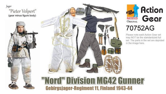 1/6 Dragon Original Action Gear for "Pieter Volpert", Jager, "Nord" Division MG42 Gunner, Gebirgsjager-Regiment 11, Finland 1943-44
