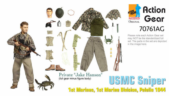 1/6 Dragon Original Action Gear for Private "Jake Hanson", USMC Sniper, 1st Marines, 1st Marine Division, Peleliu 1944