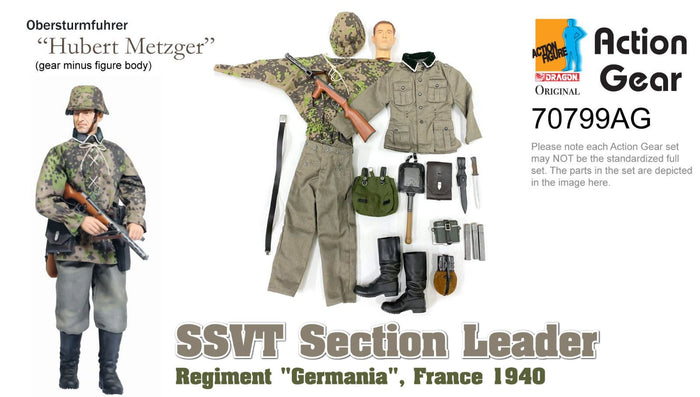 1/6 Dragon Original Action Gear for Obersturmfuhrer "Hubert Metzger", SSVT Section Leader, Regiment "Germania", France 1940