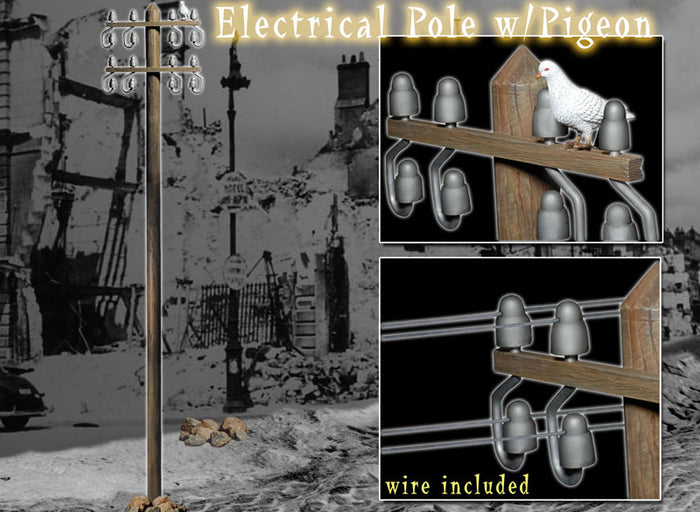 1/6 ELECTRICAL POLE W/PIGEON