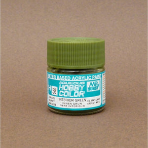 Mr. Hobby Aqueous Hobby Color H058 : Interior Green (Semi-gloss) 10ml