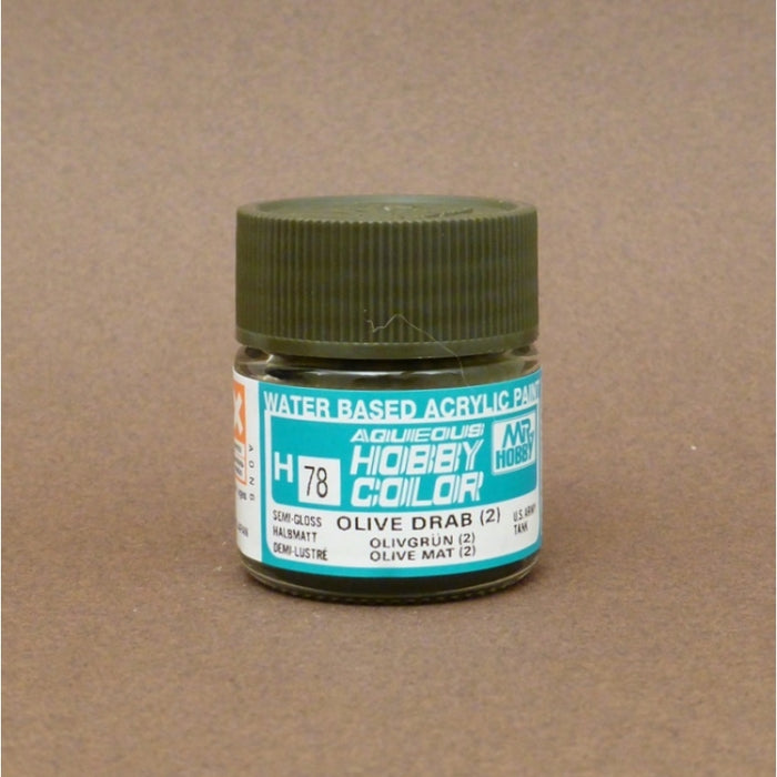 Mr. Hobby Aqueous Hobby Color H078 : Olive Drab (2) (Semi-gloss) 10ml