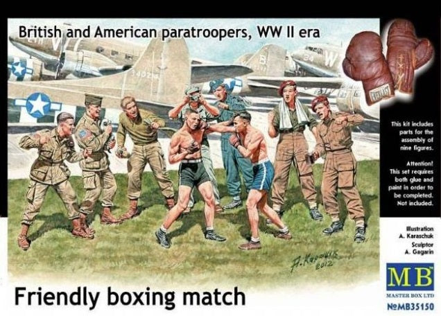 1/35 Friendly boxing match. British and American paratroopers, WW II era